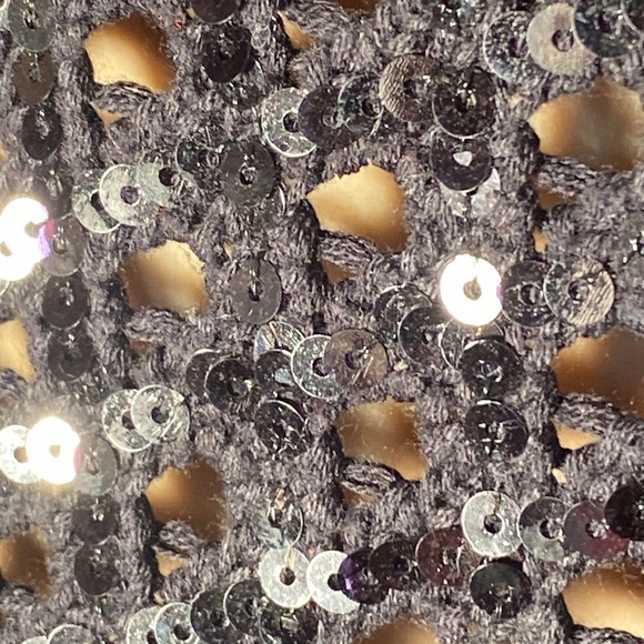 INC - open knit sweater: black sequin l/s - XL - Picture 14 of 16